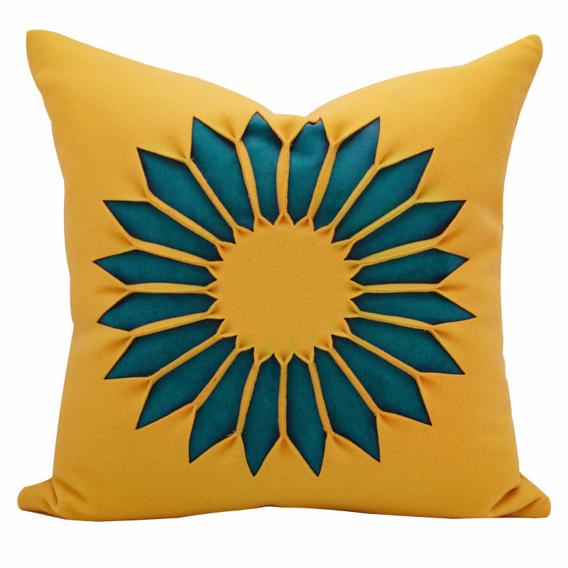 HKM-359059 Modern Minimalist Geometric Sunflower Pillow Cover for Living Room and Bed - Various Sizes Available