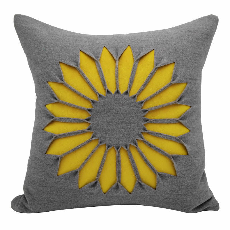 HKM-359059 Modern Minimalist Geometric Sunflower Pillow Cover for Living Room and Bed - Various Sizes Available