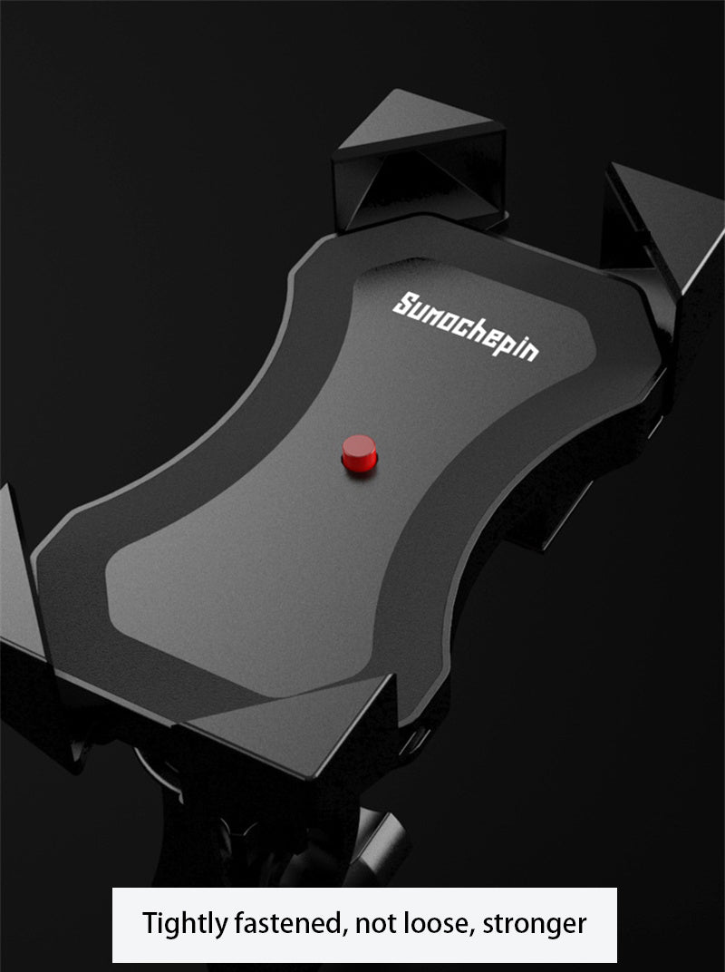 HKM-359315 Universal Motorcycle and Bicycle Phone Holder with Anti-Skid Design and One-Key Lock for 4-6.5 Inch Devices