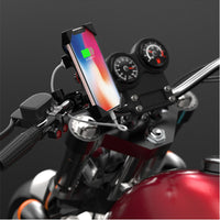 HKM-359315 Universal Motorcycle and Bicycle Phone Holder with Anti-Skid Design and One-Key Lock for 4-6.5 Inch Devices