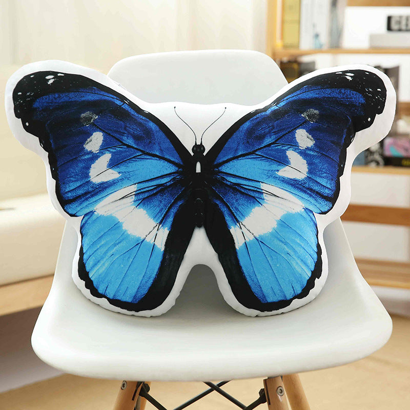 HKM-359379 Butterfly-Shaped Siesta Pillow in Orange, Blue, and Yellow - Soft Plush with Eco-Friendly Filling