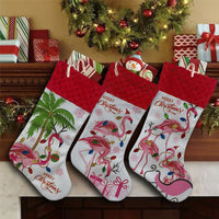 HKM-359379 Flamingo-Themed Holiday Christmas Stocking - Decorative Cloth Pendant, 46 x 28 CM