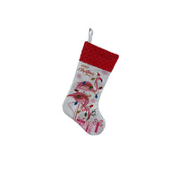 HKM-359379 Flamingo-Themed Holiday Christmas Stocking - Decorative Cloth Pendant, 46 x 28 CM