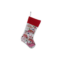 HKM-359379 Flamingo-Themed Holiday Christmas Stocking - Decorative Cloth Pendant, 46 x 28 CM
