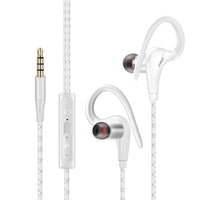 HKM-359443 Wired Sports Headphones with Microphone for Computer and Cellphone, Ear-mounted Design, 1.2m Length