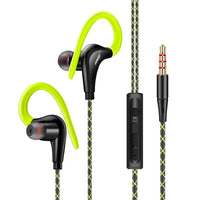 HKM-359443 Wired Sports Headphones with Microphone for Computer and Cellphone, Ear-mounted Design, 1.2m Length