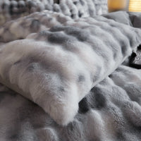 HKM-359571 Fur Velvet Fitted Sheet Set - Four-Piece Bedding Collection for 1.5m, 1.8m, and 2.0m Beds