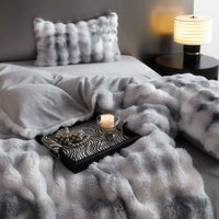HKM-359571 Fur Velvet Fitted Sheet Set - Four-Piece Bedding Collection for 1.5m, 1.8m, and 2.0m Beds