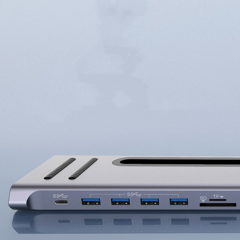 HKM-359635 12-in-1 USB Extension Hub Docking Station, 0.22m Length, No External Power Required