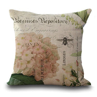 HKM-359635 Retro Flower Pattern Peach Skin Decorative Pillowcase - 45x45 cm