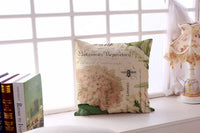 HKM-359635 Retro Flower Pattern Peach Skin Decorative Pillowcase - 45x45 cm