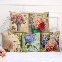 HKM-359635 Retro Flower Pattern Peach Skin Decorative Pillowcase - 45x45 cm