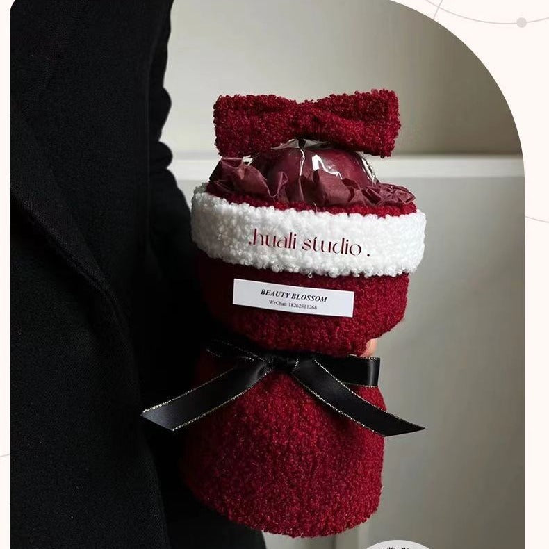 HKM-359699 Christmas Eve Fruit Bouquet with Single Bow – 33cm Long, Festive Design