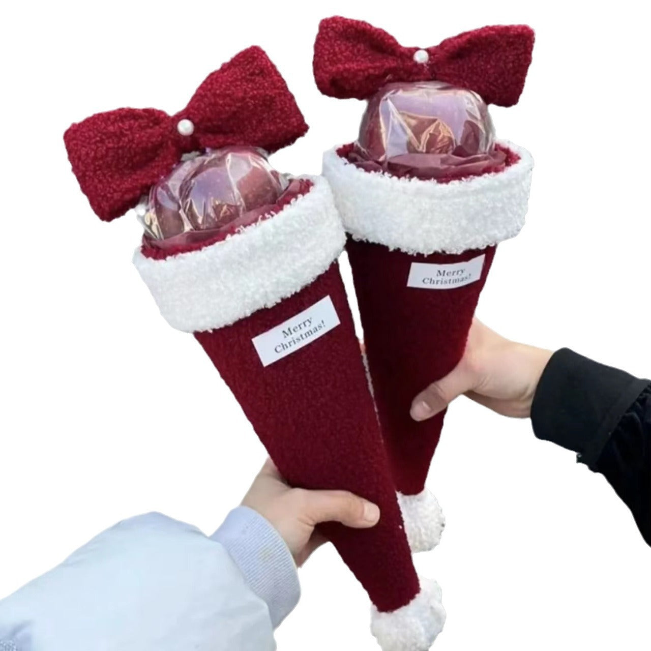 HKM-359699 Christmas Eve Fruit Bouquet with Single Bow – 33cm Long, Festive Design