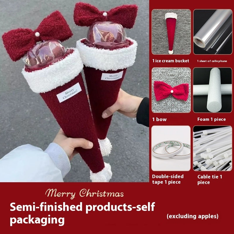 HKM-359699 Christmas Eve Fruit Bouquet with Single Bow – 33cm Long, Festive Design