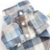 HKM-359699 Lightweight Cotton Summer Shirt Dress for Small Dogs with Stand Collar and Bow Tie