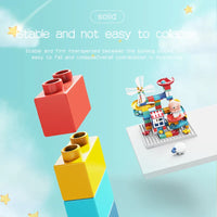 HKM-359827 155-Piece DIY Marble Race Building Blocks Set - Creative 3D Slide Track for Kids Ages 3 and Up