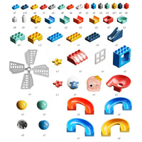HKM-359827 155-Piece DIY Marble Race Building Blocks Set - Creative 3D Slide Track for Kids Ages 3 and Up