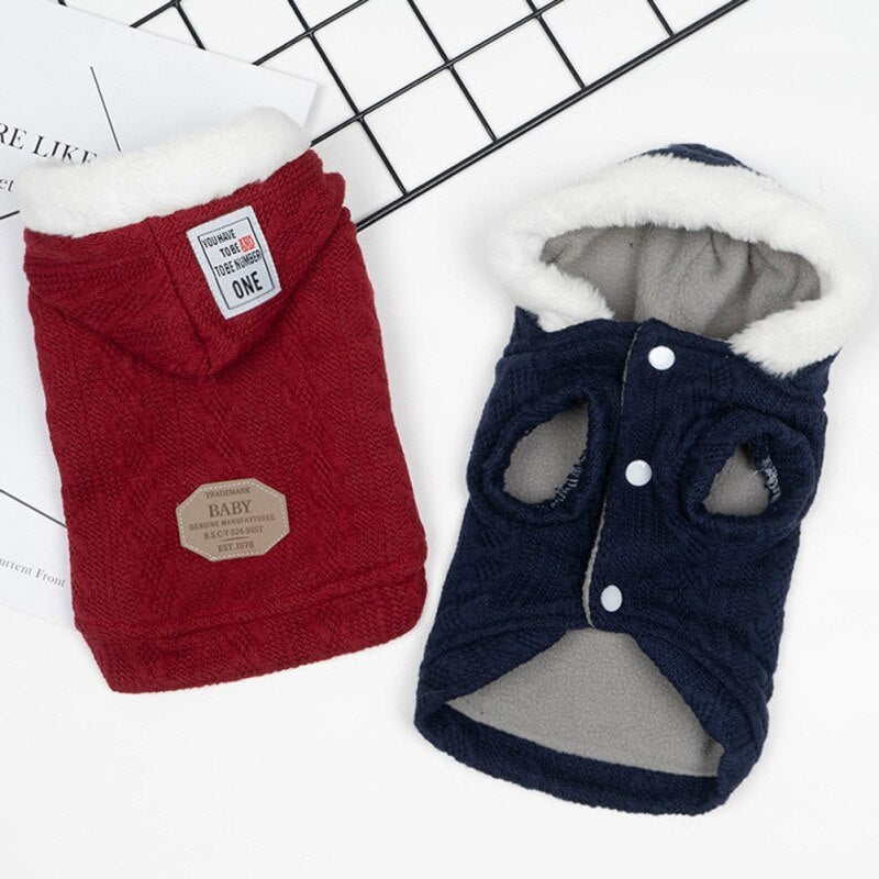 HKM-359827 Warm Hooded Sweater for Pets - Casual Plus Velvet and Classic Styles Available