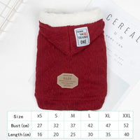 HKM-359827 Warm Hooded Sweater for Pets - Casual Plus Velvet and Classic Styles Available
