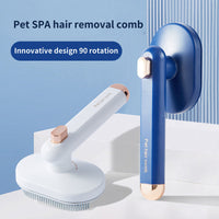 HKM-359955 Pet Grooming Brush for Cats and Dogs - Self-Cleaning High-Density Comb for Shedding and Hair Removal