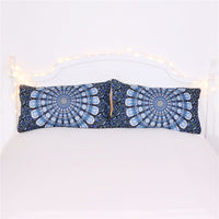 HKM-360019 Blue Peacock Pattern Polyester Fiber Bedding Set - Available in Twin, Full, Queen, and King Sizes