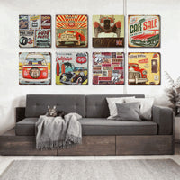 HKM-360083 Creative Retro Tin Metal Wall Art for Home, Bar, Coffee Shop, KTV - 30x20cm