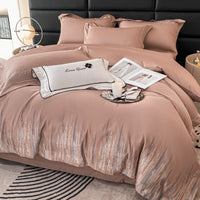 HKM-360083 Four-Piece Pure Cotton Bedding Set for Year-Round Comfort, Includes Quilt Cover, Bed Sheet, and Pillowcases