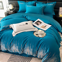 HKM-360083 Four-Piece Pure Cotton Bedding Set for Year-Round Comfort, Includes Quilt Cover, Bed Sheet, and Pillowcases