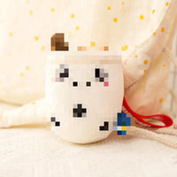 HKM-360083 Plush Milk Tea Keychain - Cute Soft Stuffed Bubble Tea Key Holder for All Ages