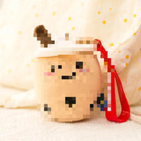 HKM-360083 Plush Milk Tea Keychain - Cute Soft Stuffed Bubble Tea Key Holder for All Ages