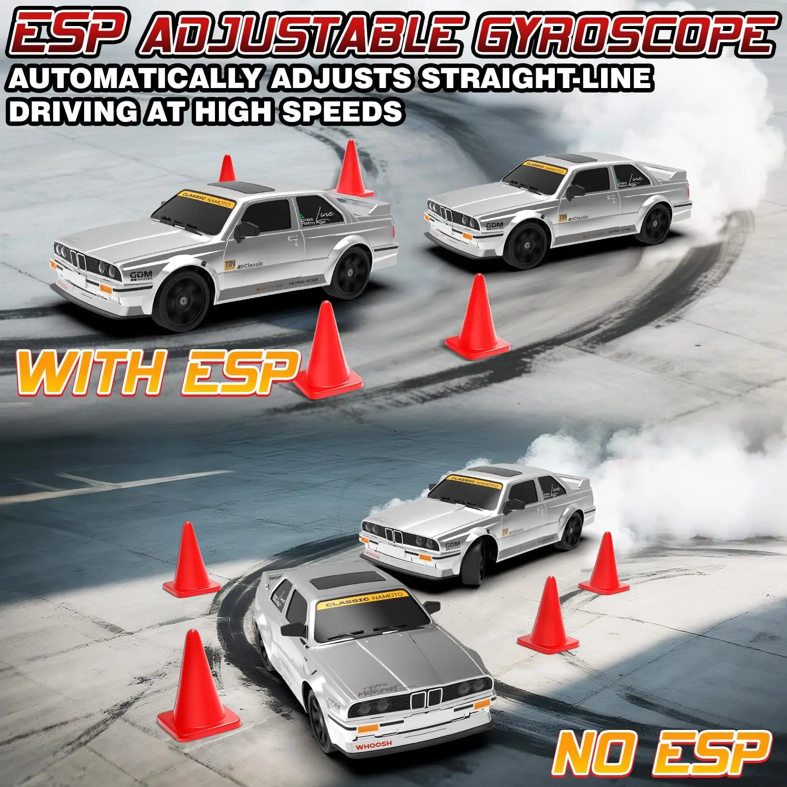 HKM-360211 1:16 Scale 4WD Remote Control Drift Car with Gyro, 50km/H Speed, 2.4GHz, Indoor/Outdoor Use