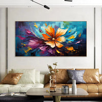 HKM-360339 Handmade Flower Canvas Oil Painting Modern Abstract Wall Art Unframed for Living Room Decor