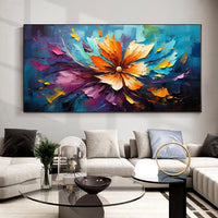HKM-360339 Handmade Flower Canvas Oil Painting Modern Abstract Wall Art Unframed for Living Room Decor