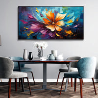 HKM-360339 Handmade Flower Canvas Oil Painting Modern Abstract Wall Art Unframed for Living Room Decor