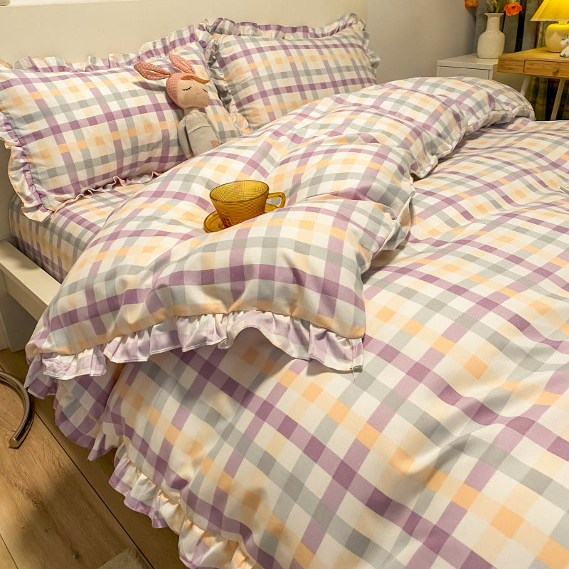 HKM-360403 Three-Piece Princess Heart Floral Bed Sheet Set for 1.2m to 2.0m Beds