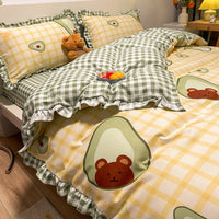 HKM-360403 Three-Piece Princess Heart Floral Bed Sheet Set for 1.2m to 2.0m Beds