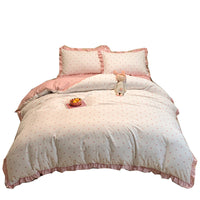 HKM-360403 Three-Piece Princess Heart Floral Bed Sheet Set for 1.2m to 2.0m Beds