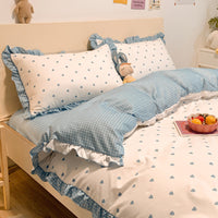 HKM-360403 Three-Piece Princess Heart Floral Bed Sheet Set for 1.2m to 2.0m Beds