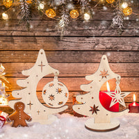 HKM-360531 Wooden Christmas Ball and Bell Hanging Ornaments for Holiday Decorations