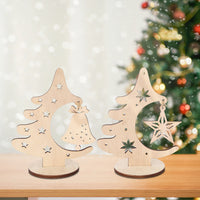 HKM-360531 Wooden Christmas Ball and Bell Hanging Ornaments for Holiday Decorations