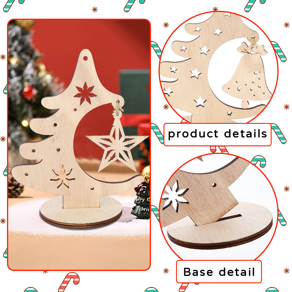 HKM-360531 Wooden Christmas Ball and Bell Hanging Ornaments for Holiday Decorations