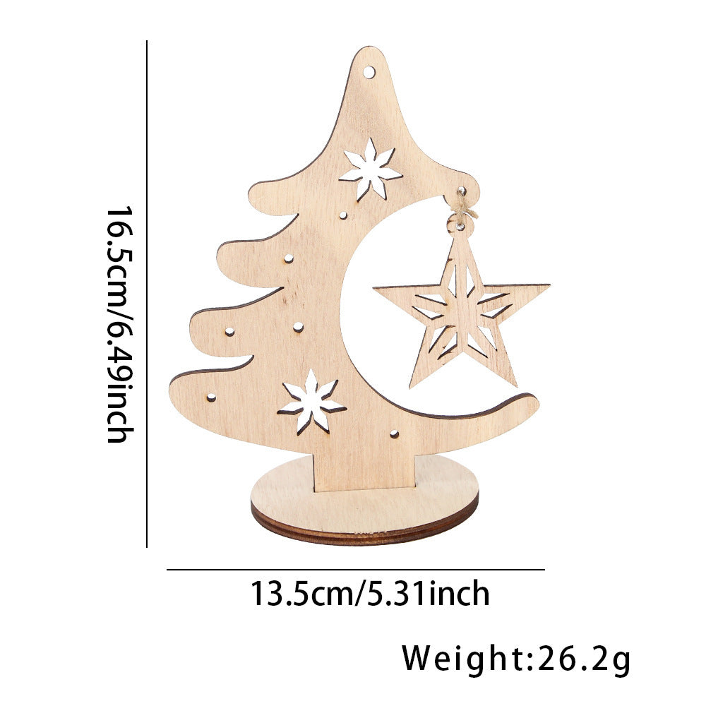 HKM-360531 Wooden Christmas Ball and Bell Hanging Ornaments for Holiday Decorations