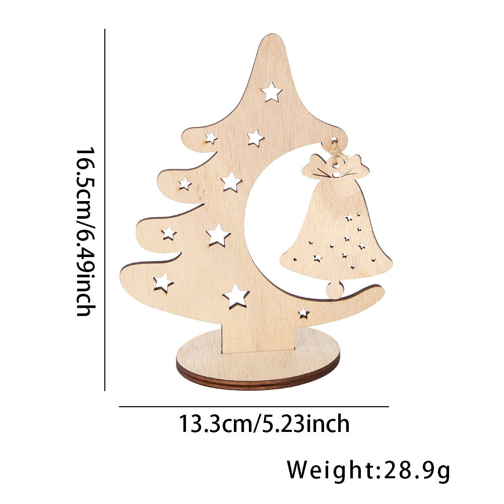HKM-360531 Wooden Christmas Ball and Bell Hanging Ornaments for Holiday Decorations