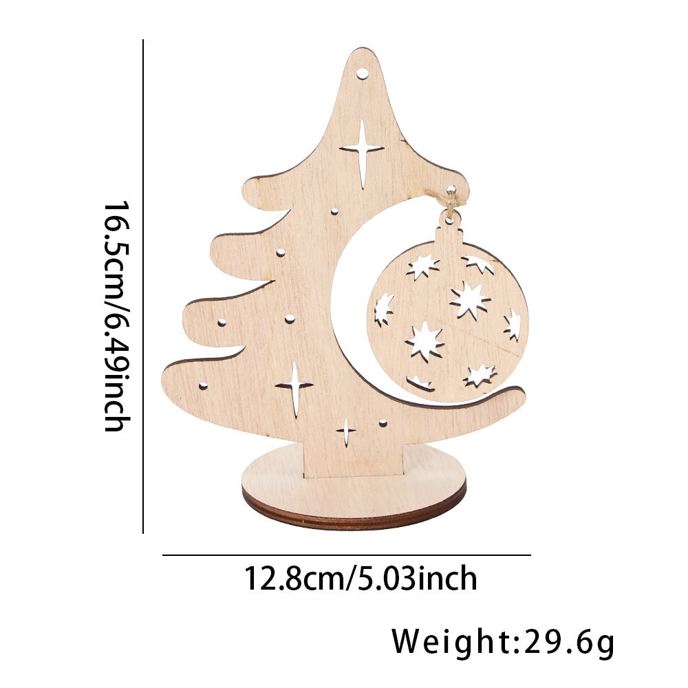 HKM-360531 Wooden Christmas Ball and Bell Hanging Ornaments for Holiday Decorations