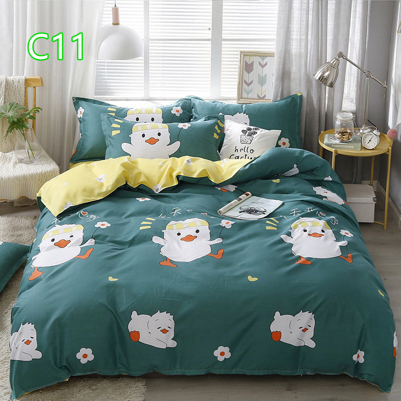 HKM-360723 Cute Cartoon Pattern Soft Quilt Cover and Pillowcase Set for Kids - Multiple Sizes Available