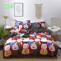 HKM-360723 Cute Cartoon Pattern Soft Quilt Cover and Pillowcase Set for Kids - Multiple Sizes Available