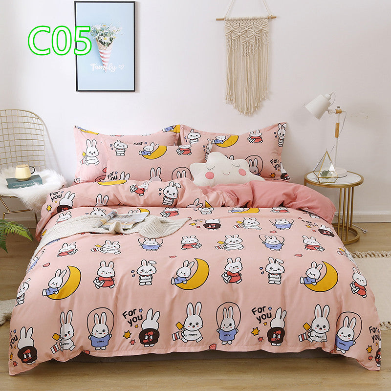 HKM-360723 Cute Cartoon Pattern Soft Quilt Cover and Pillowcase Set for Kids - Multiple Sizes Available