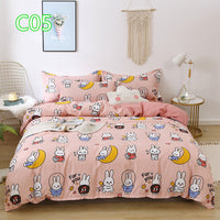 HKM-360723 Cute Cartoon Pattern Soft Quilt Cover and Pillowcase Set for Kids - Multiple Sizes Available