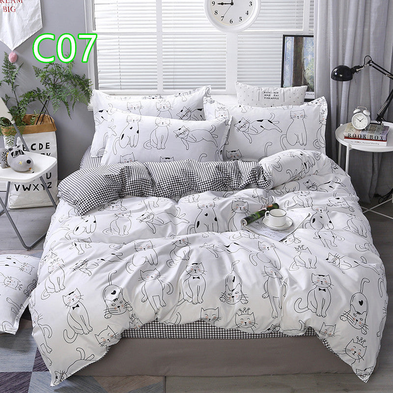 HKM-360723 Cute Cartoon Pattern Soft Quilt Cover and Pillowcase Set for Kids - Multiple Sizes Available